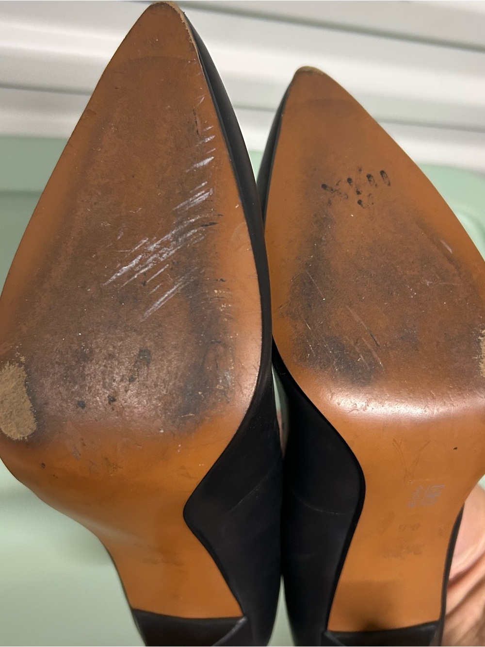 Coach Black Leather Pointed Toe Pumps - Picture 12 of 16